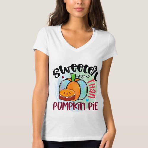 Sweeter Than Pumpkin Pie Kids Thanksgiving Graphic T_Shirt