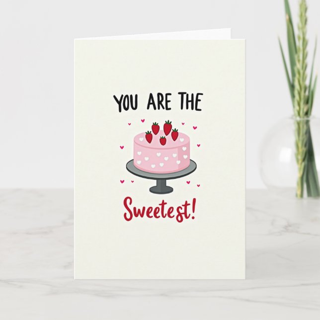 Sweetest Cake Hearts Greeting Card (Front)