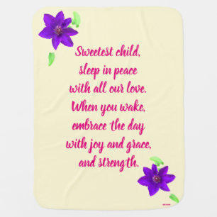 Sweetest Child Baby Girl Blanket Poem