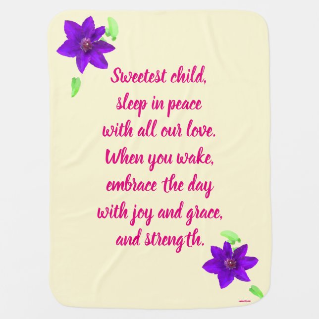 Sweetest Child | Baby Girl Blanket | Poem (Front)