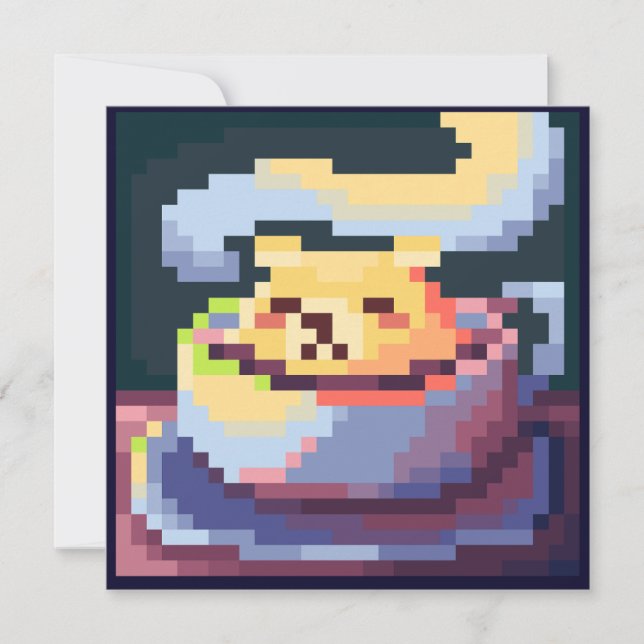 Sweetest Coffee card pixel art, Pixel Art  (Front)