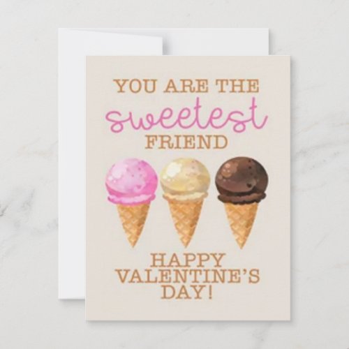 Sweetest Friend Valentines Day Holiday Card