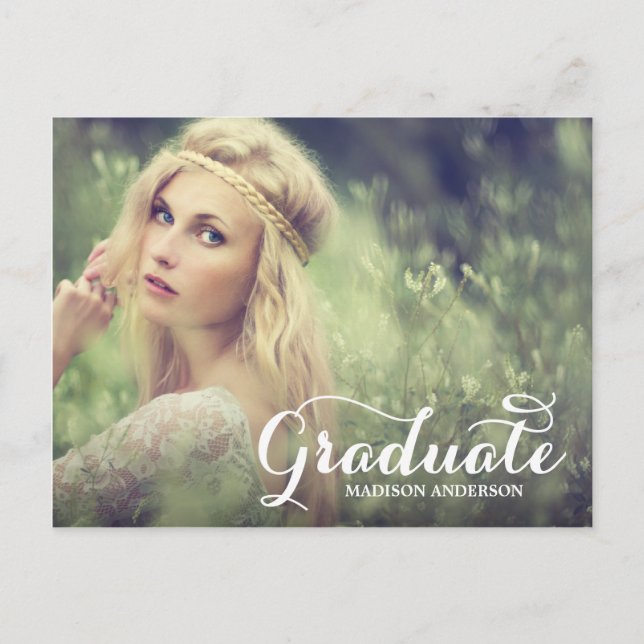 Sweetest Grad | Graduation Postcard Invitation (Front)