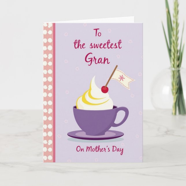 Sweetest Gran Mothers Day Card (Front)