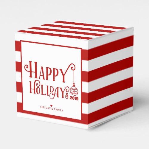 Sweetest Happy Holidays  Custom Christmas Favor Boxes
