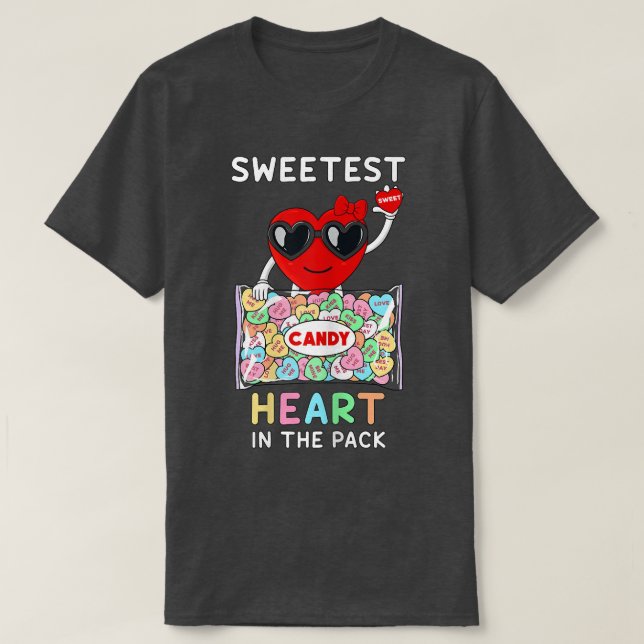 Sweetest Heart In The Pack Valentines Day Cute Gir T-Shirt (Design Front)