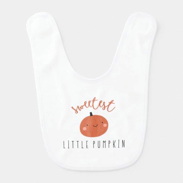 sweetest little pumpkin Baby Bib cute fall gift  (Front)