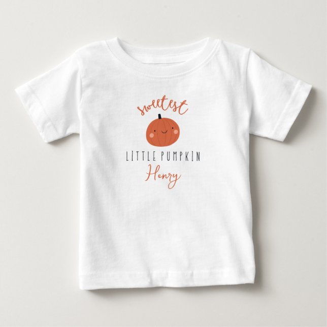 sweetest little pumpkin custom name  baby T-Shirt (Front)