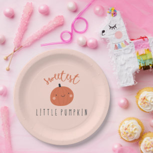 sweetest little pumpkin cute paper plates