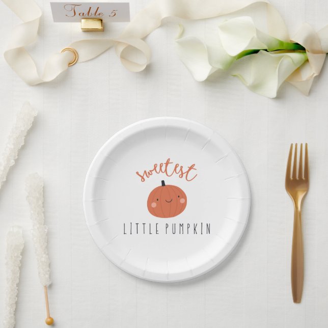 sweetest little pumpkin Paper Plates baby shower  (Wedding)