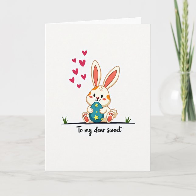 Sweetest Love Bunny Sphere Card (Front)