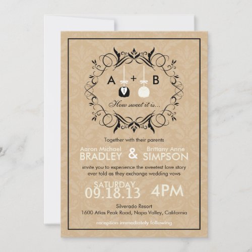Sweetest Love Cakepop Modern Wedding Invite