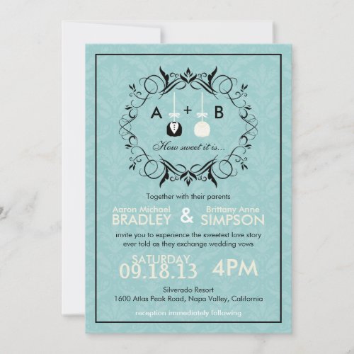 Sweetest Love Cakepop Modern Wedding Invite 5" X 7" Invitation Card