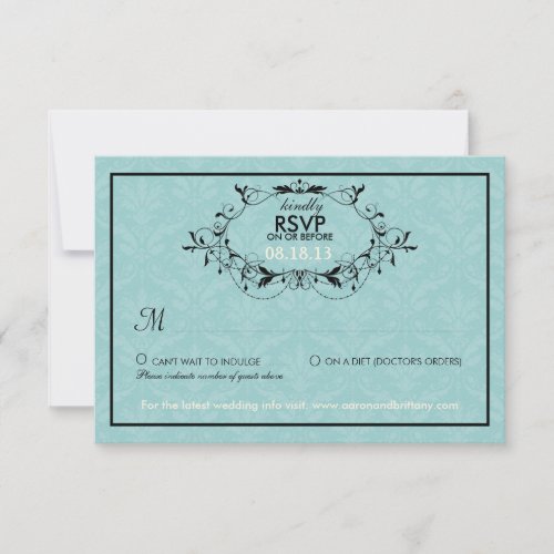 Sweetest Love Cakepop Modern Wedding RSVP 3.5x5 Paper Invitation Card