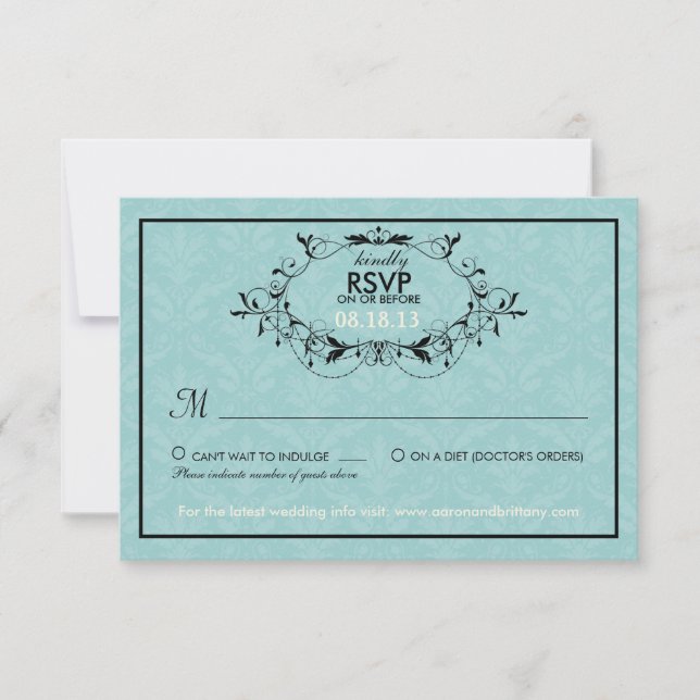 Sweetest Love Cakepop Modern Wedding RSVP Card (Front)