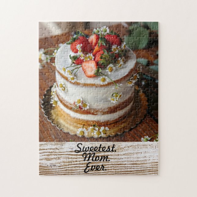Sweetest. Mom. Ever. with Cake Mother's Day Gift Jigsaw Puzzle (Vertical)