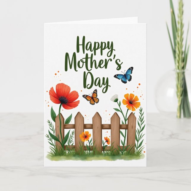 Sweetest Mom Garden Fence Card (Front)