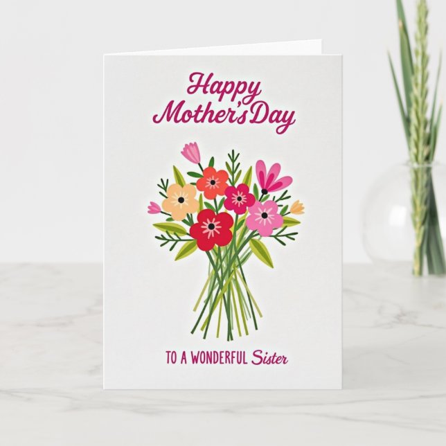 Sweetest Mom Graphic Bouquet Card (Front)