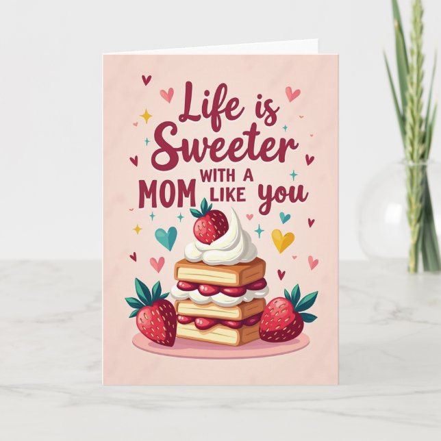 Sweetest Mom Strawberry Card (Front)