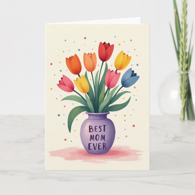 Sweetest Mom Tulip Card (Front)