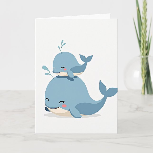 Sweetest Mothers Day Blue Whales Card (Front)