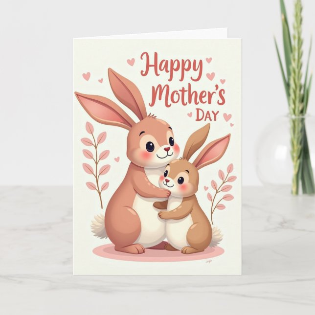 Sweetest Mothers Day Bunny Card (Front)