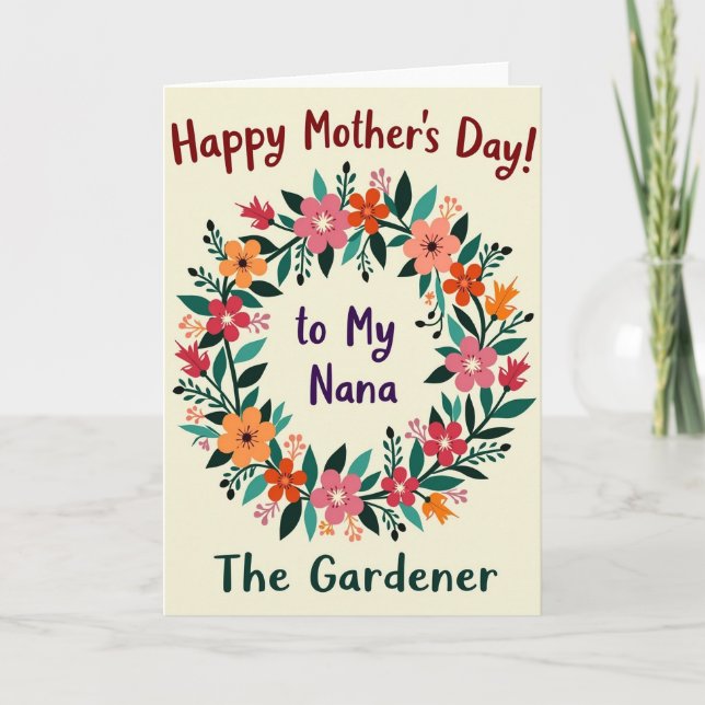 Sweetest Mothers Day Wreath Card (Front)