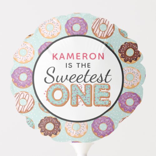 SWEETEST ONE Blue Iced Donuts Baby First Birthday Balloon