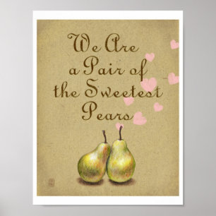 Sweetest Pears Illustration Print - Lettersize