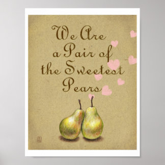 Sweetest Pears Illustration Print - Lettersize