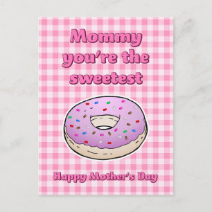 Sweetest Pink Donut Mothers Day Postcard