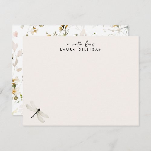 Sweetest Pink Floral Personalized Stationery Note Card