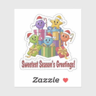  Sweetest Season's Greetings Cute Candy Christmas  Sticker