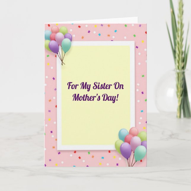 Sweetest Sister Mothers Day Card (Front)