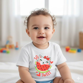 Sweetest Summer Fruit Cartoon Baby T-Shirt Baby Bodysuit