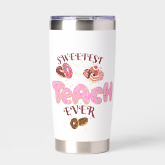 Sweetest Teach Ever Cute Donuts Thermal Water Bott Insulated Tumbler