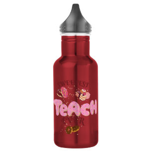 Sweetest Teach Ever Cute Donuts Thermal Water Bott Stainless Steel Water Bottle