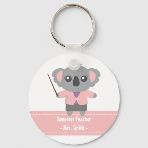 Sweetest Teacher, Cute Koala Bear, Appreciation Keychain