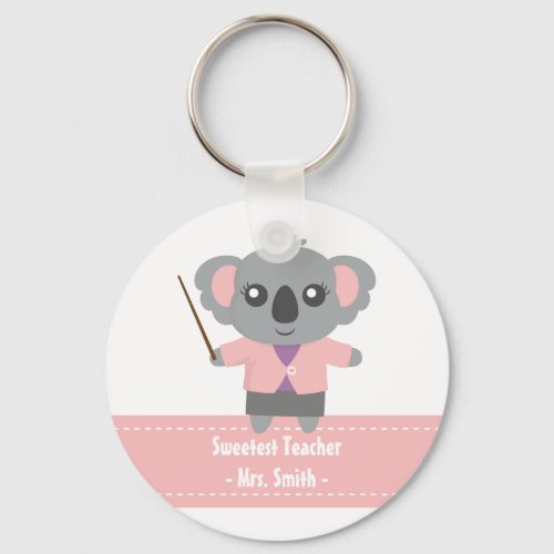 Sweetest Teacher Cute Koala Bear Appreciation Keychain