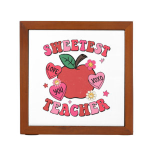 Sweetest Teacher Valentines Day Hearts Desk Organizer