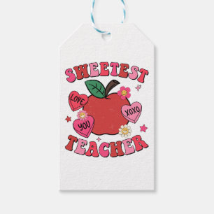 Sweetest Teacher Valentines Day Hearts Gift Tags