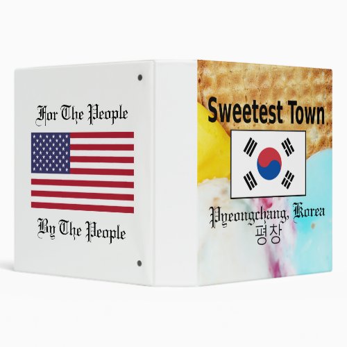 Sweetest Town Design _ Pyeongchang South Korea 3 Ring Binder