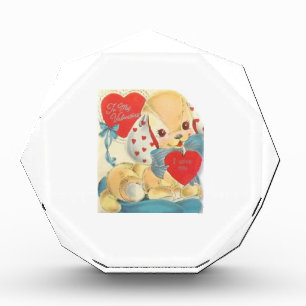 Sweetest Vintage Valentine Puppy Acrylic Award