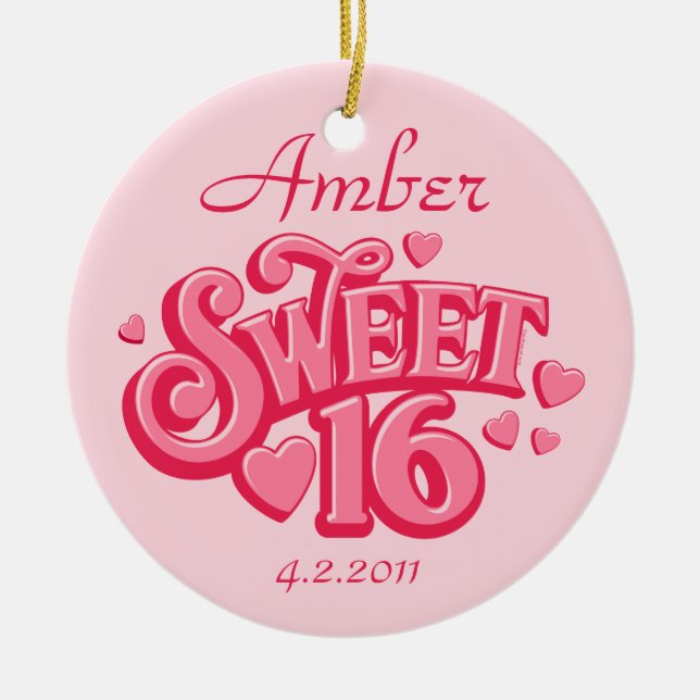 Sweetheart 16 Personalized Ornament (Front)