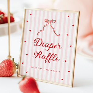 Sweetheart Baby Shower Diaper Raffle Sign
