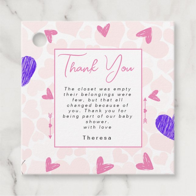 Sweetheart | Baby Shower  Favor Tags (Front)