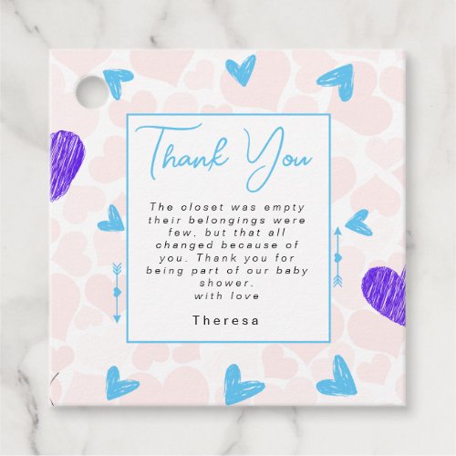 Sweetheart  Baby Shower  Favor Tags