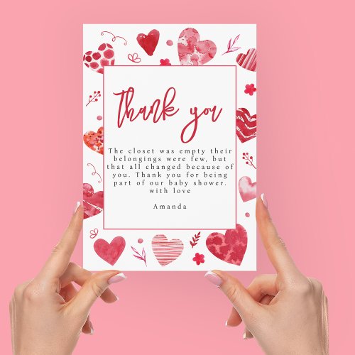 Sweetheart  Baby Shower Thank You Card