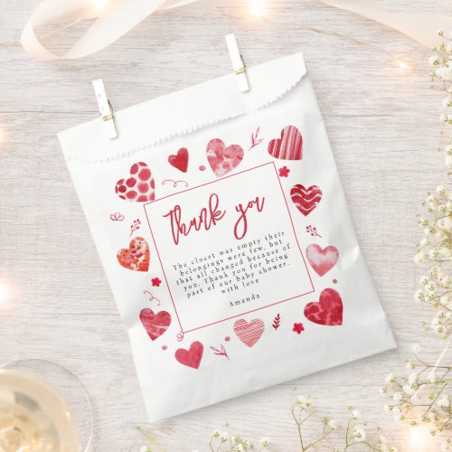 Sweetheart  Baby Shower Thank you Favor Bag