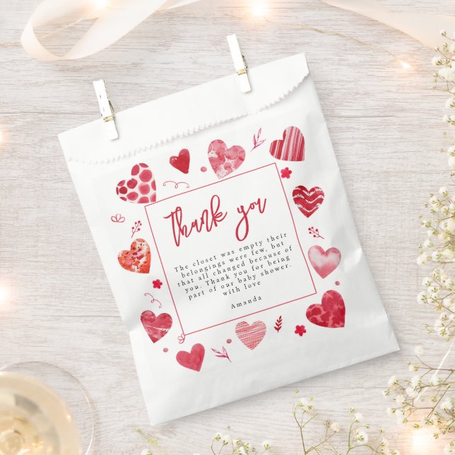 Sweetheart | Baby Shower Thank you Favor Bag (Clipped)